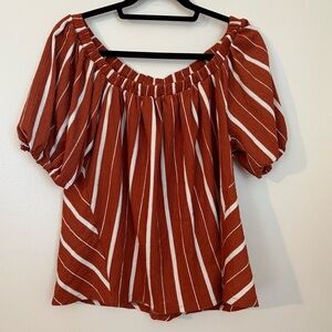 Anthropologie Elodie Off-The-Shoulder Top in Terra Cotta, Size M